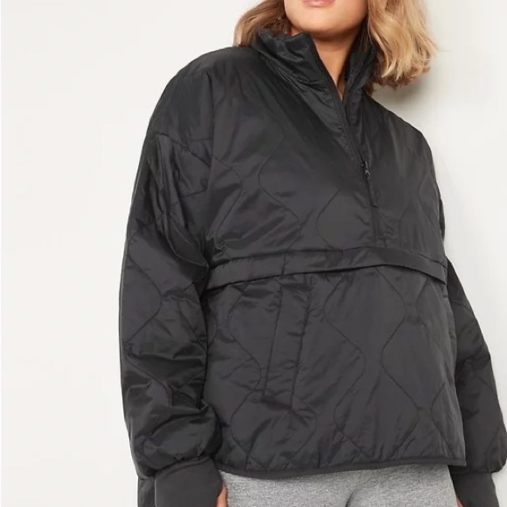 Old Navy Packable Half-Zip Quilted Jacket / Puffer Black XXL